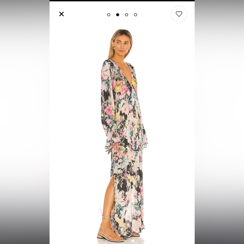 Hemant & Nandita Teien Maxi Dress in Pastel and Black Teien size Medium NWT.